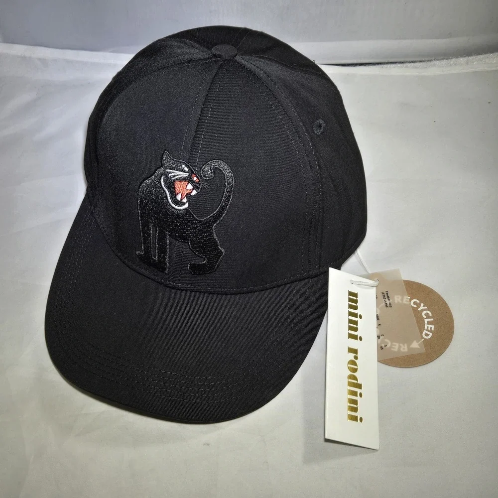 Mini Rodini Hat Youth Size 52/54 Black Panther Toddler Kids NWT‎